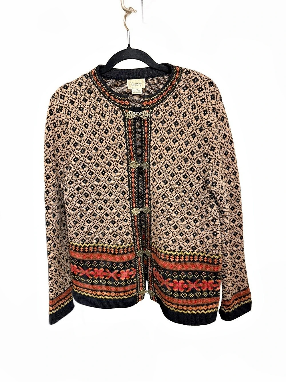 PROJECT, AS-IS Condition Vintage Cambridge Dry Goods 100% Wool Nordic Cardigan M